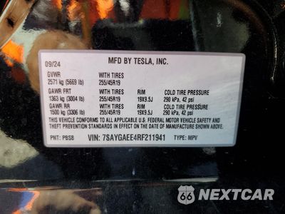 Zdjęcie 14 z 14 samochodu: 2024 TESLA MODEL Y VIN:7SAYGAEE4RF211941 - miniatura