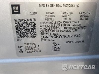 Zdjęcie 13 z 14 samochodu: 2019 CHEVROLET TRAVERSE LT VIN:1GNEVGKW7KJ173519 - miniatura