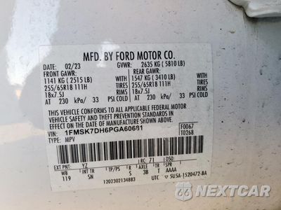 Zdjęcie 13 z 13 samochodu: 2023 FORD EXPLORER XLT VIN:1FMSK7DH6PGA60681 - miniatura
