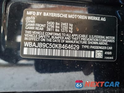 Zdjęcie 13 z 15 samochodu: 2019 BMW M550XI VIN:WBAJB9C50KB464629 - miniatura