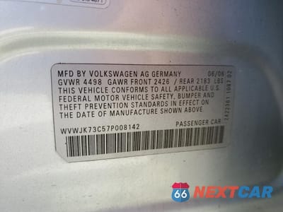 Zdjęcie 13 z 13 samochodu: 2007 VOLKSWAGEN PASSAT VIN:WVWJK73C57P008142 - miniatura