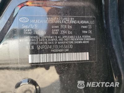 Zdjęcie 12 z 13 samochodu: 2020 HYUNDAI ELANTRA SE VIN:5NPD74LF0LH536510 - miniatura