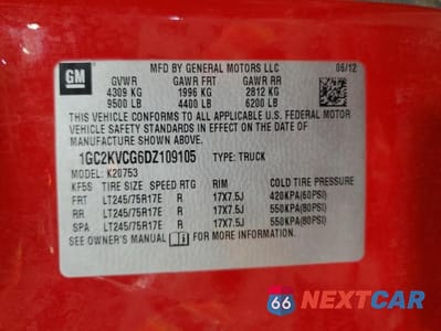 Zdjęcie 12 z 12 samochodu: 2013 CHEVROLET SILVERADO K2500 HEAVY DUTY VIN:1GC2KVCG6DZ109105 - miniatura