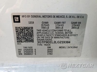 Zdjęcie 13 z 13 samochodu: 2020 GMC SIERRA K1500 AT4 VIN:3GTP9EEL2LG219384 - miniatura