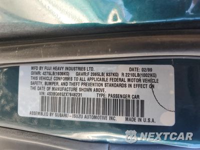Zdjęcie 12 z 13 samochodu: 1999 SUBARU LEGACY OUTBACK VIN:4S3BG6852X7646231 - miniatura