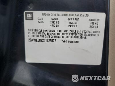 Zdjęcie 12 z 14 samochodu: 2006 BUICK LACROSSE CXS VIN:2G4WE587261226527 - miniatura