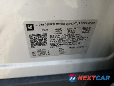 Zdjęcie 12 z 12 samochodu: 2020 CHEVROLET EQUINOX LS VIN:3GNAXHEV4LS731277 - miniatura