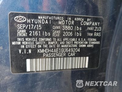 Zdjęcie 13 z 14 samochodu: 2016 HYUNDAI ELANTRA SE VIN:KMHDH4AE1GU649204 - miniatura