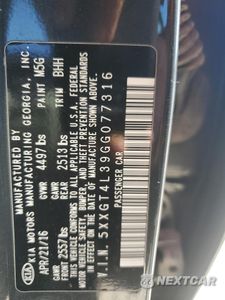 Zdjęcie 12 z 12 samochodu: 2016 KIA OPTIMA LX VIN:5XXGT4L39GG077316 - miniatura
