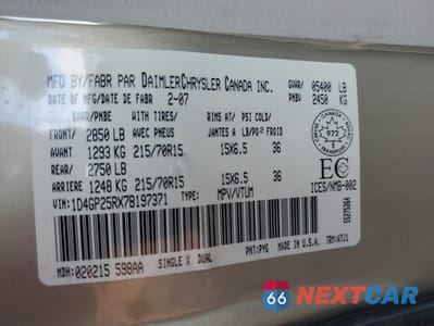 Zdjęcie 13 z 13 samochodu: 2007 DODGE CARAVAN SE VIN:1D4GP25RX7B197371 - miniatura