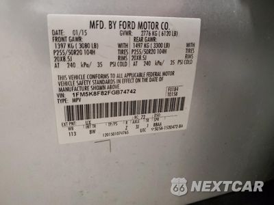 Zdjęcie 13 z 13 samochodu: 2015 FORD EXPLORER LIMITED VIN:1FM5K8F82FGB74742 - miniatura