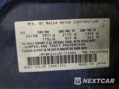 Zdjęcie 13 z 13 samochodu: 2008 MAZDA 3 HATCHBACK VIN:JM1BK344481153083 - miniatura