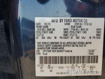 Zdjęcie 12 z 14 samochodu: 2013 FORD F150 VIN:1FTNF1EF2DKF13414 - miniatura