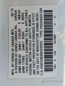 Zdjęcie 12 z 12 samochodu: 2016 HONDA CIVIC EX VIN:2HGFC3B30GH359253 - miniatura