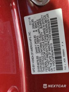 Zdjęcie 12 z 14 samochodu: 2018 HONDA ACCORD EXL VIN:1HGCV2F54JA016115 - miniatura
