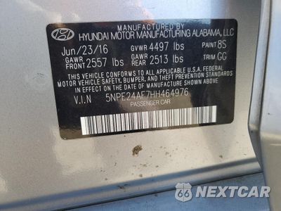 Zdjęcie 12 z 13 samochodu: 2017 HYUNDAI SONATA SE VIN:5NPE24AF7HH464976 - miniatura