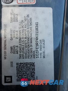 Zdjęcie 12 z 12 samochodu: 2019 CHEVROLET CAMARO SS VIN:1G1FE1R74K0118341 - miniatura