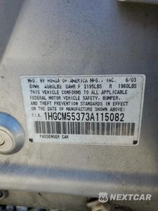 Zdjęcie 12 z 12 samochodu: 2003 HONDA ACCORD LX VIN:1HGCM55373A115082 - miniatura