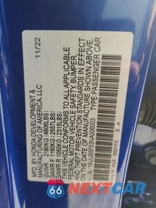 Zdjęcie 13 z 15 samochodu: 2022 ACURA 4D VIN:19UUB5F53NA006003 - miniatura