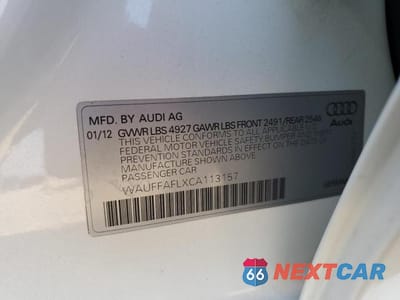 Zdjęcie 13 z 13 samochodu: 2012 AUDI A4 PREMIUM PLUS VIN:WAUFFAFLXCA113157 - miniatura