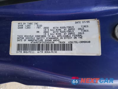 Zdjęcie 12 z 14 samochodu: 1995 TOYOTA TACOMA XTRACAB VIN:4TAVN73F0SZ062038 - miniatura