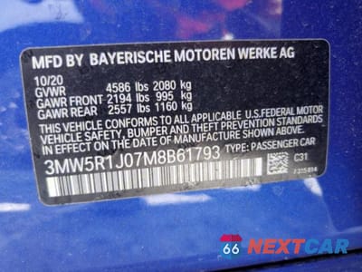 Zdjęcie 12 z 12 samochodu: 2021 BMW 330I VIN:3MW5R1J07M8B61793 - miniatura