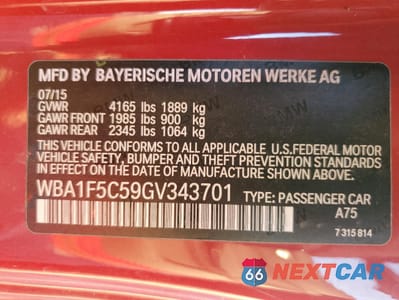 Zdjęcie 12 z 14 samochodu: 2016 BMW 228 I VIN:WBA1F5C59GV343701 - miniatura