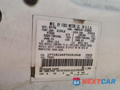Zdjęcie 12 z 12 samochodu: 1996 FORD RANGER VIN:1FTCR10A9TUC51548 - miniatura