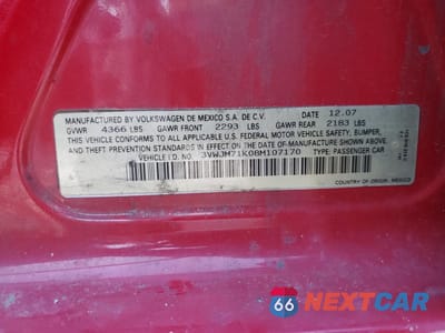 Zdjęcie 12 z 12 samochodu: 2008 VOLKSWAGEN JETTA S VIN:3VWJM71K08M107170 - miniatura