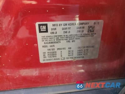 Zdjęcie 14 z 14 samochodu: 2014 BUICK ENCORE CONVENIENCE VIN:KL4CJBSB6EB556274 - miniatura