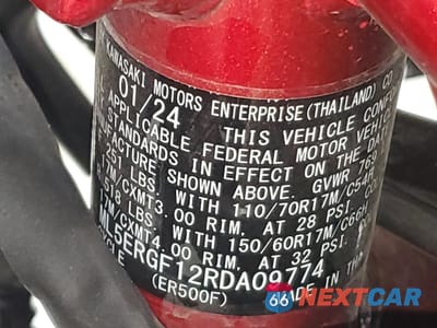 Zdjęcie 9 z 10 samochodu: 2024 KAWASAKI ER500 VIN:ML5ERGF12RDA09774 - miniatura