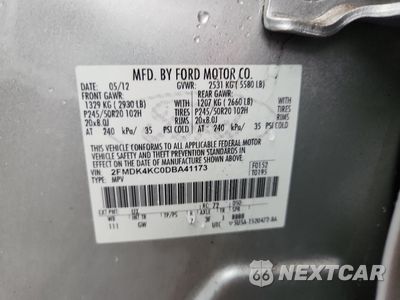 Zdjęcie 12 z 12 samochodu: 2013 FORD EDGE LIMITED VIN:2FMDK4KC0DBA41173 - miniatura