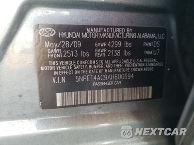 Zdjęcie 12 z 14 samochodu: 2010 HYUNDAI SONATA GLS VIN:5NPET4AC9AH600694 - miniatura