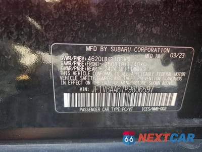 Zdjęcie 12 z 12 samochodu: 2023 SUBARU WRX VIN:JF1VBAA67P9806597 - miniatura
