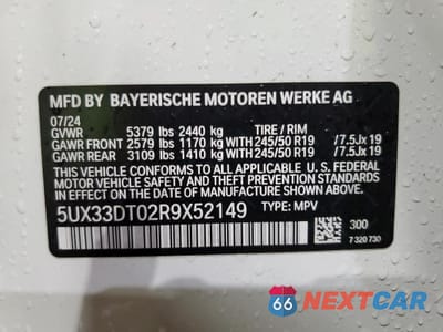 Zdjęcie 13 z 14 samochodu: 2024 BMW X4 XDRIVE30I VIN:5UX33DT02R9X52149 - miniatura