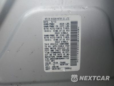 Zdjęcie 13 z 13 samochodu: 2013 NISSAN ROGUE S VIN:JN8AS5MV6DW661735 - miniatura