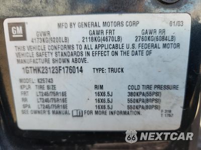 Zdjęcie 12 z 14 samochodu: 2003 GMC SIERRA K2500 HEAVY DUTY VIN:1GTHK23123F176014 - miniatura