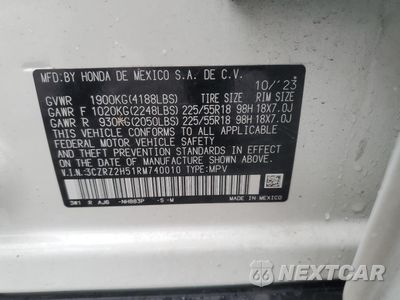 Zdjęcie 13 z 13 samochodu: 2024 HONDA HR-V SPORT VIN:3CZRZ2H51RM740010 - miniatura