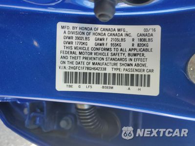 Zdjęcie 12 z 14 samochodu: 2016 HONDA CIVIC EXL VIN:2HGFC1F78GH642338 - miniatura