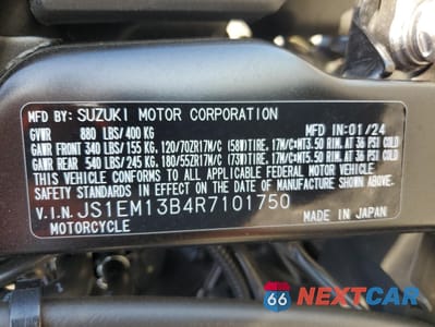 Zdjęcie 9 z 11 samochodu: 2024 SUZUKI GSX800 F VIN:JS1EM13B4R7101750 - miniatura