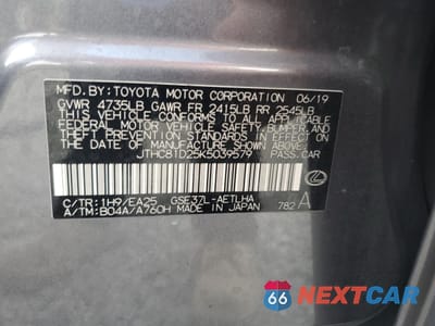 Zdjęcie 12 z 15 samochodu: 2019 LEXUS IS 300 VIN:JTHC81D25K5039579 - miniatura