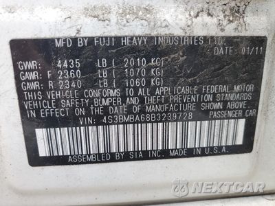 Zdjęcie 12 z 12 samochodu: 2011 SUBARU LEGACY 2.5I VIN:4S3BMBA68B3239728 - miniatura