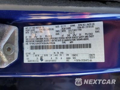 Zdjęcie 13 z 13 samochodu: 2016 FORD ESCAPE SE VIN:1FMCU0G7XGUA25524 - miniatura