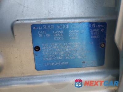 Zdjęcie 12 z 12 samochodu: 2009 SUZUKI SX4 TECHNOLOGY VIN:JS2YB413395101701 - miniatura