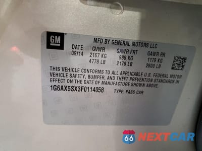 Zdjęcie 12 z 14 samochodu: 2015 CADILLAC CTS LUXURY COLLECTION VIN:1G6AX5SX3F0114058 - miniatura