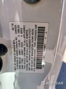 Zdjęcie 12 z 15 samochodu: 2018 HONDA CIVIC EX VIN:2HGFC3B39JH355340 - miniatura