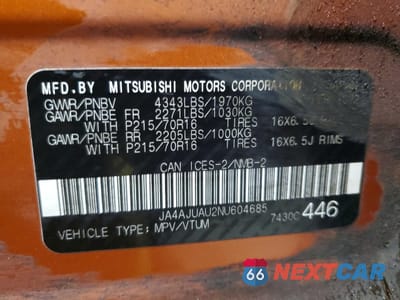 Zdjęcie 14 z 15 samochodu: 2022 MITSUBISHI RVR ES VIN:JA4AJUAU2NU604685 - miniatura