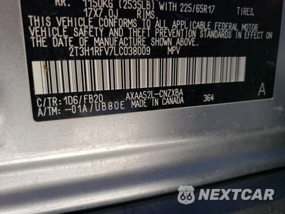 Zdjęcie 13 z 13 samochodu: 2020 TOYOTA RAV4 LE VIN:2T3H1RFV7LC038009 - miniatura