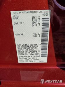 Zdjęcie 12 z 14 samochodu: 2019 NISSAN ALTIMA SR VIN:1N4BL4CV3KN316289 - miniatura