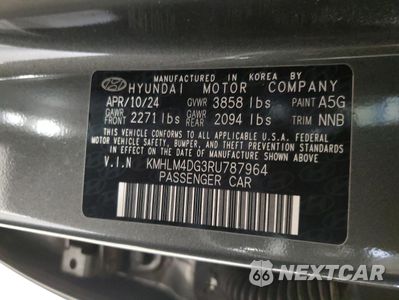 Zdjęcie 12 z 13 samochodu: 2024 HYUNDAI ELANTRA SEL VIN:KMHLM4DG3RU787964 - miniatura